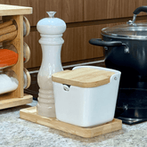 Saleiro com Colher Oasis Branco 300ml - Ela Decora